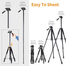 K&F Concept 69.7" Portable Compact Tripod with Phone/Pad Mount (Black)