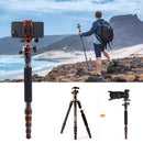 K&F Concept 67" Carbon Fiber Tripod with Metal Ball Head