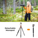 K&F Concept 76" Aluminum Travel Tripod with 360° Ball Head