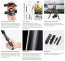 K&F Concept 70" Heavy Duty Carbon Fiber Tripod