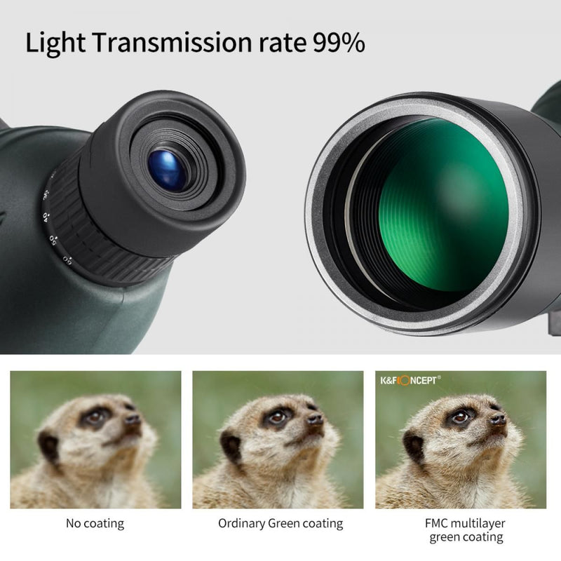 K&F Concept 20-60X60 HD Spotting Scope BAK4 45 Degree