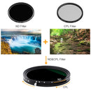 K&F Concept 82mm Nano L CPL+Variable Fader NDX ND2~ND32