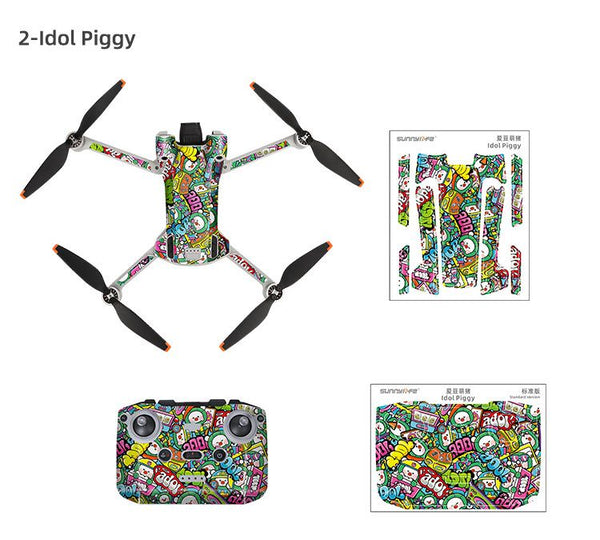 Sunnylife Skin Sticker for DJI Mini 3 Pro (RC-N1 RC Version)(Idol Piggy)