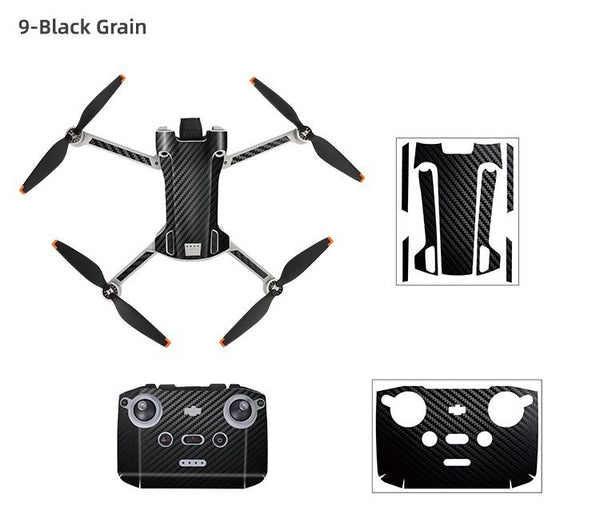 Sunnylife Skin Sticker for DJI Mini 3 Pro (RC-N1 RC Version)(Black Grain)