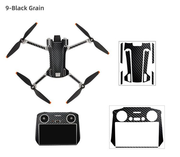 Sunnylife Skin Sticker for DJI Mini 3 Pro (DJI RC Version)(Black Grain)