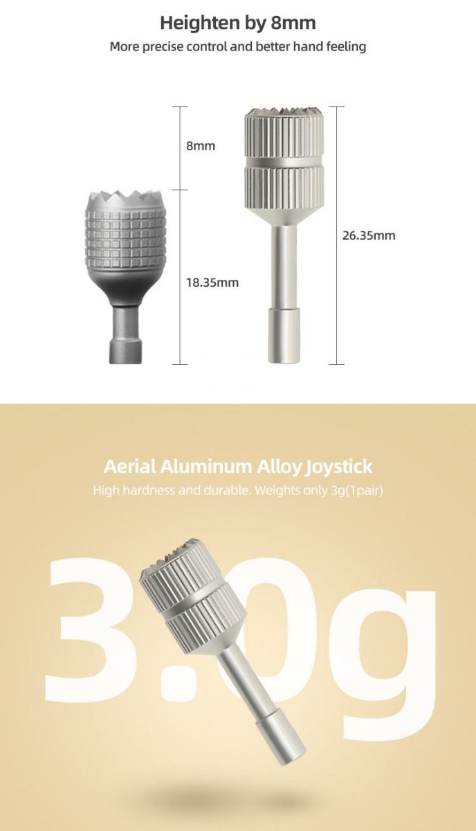 Sunnylife Aluminum Alloy Control Sticks for DJI RC Controller (Silver)
