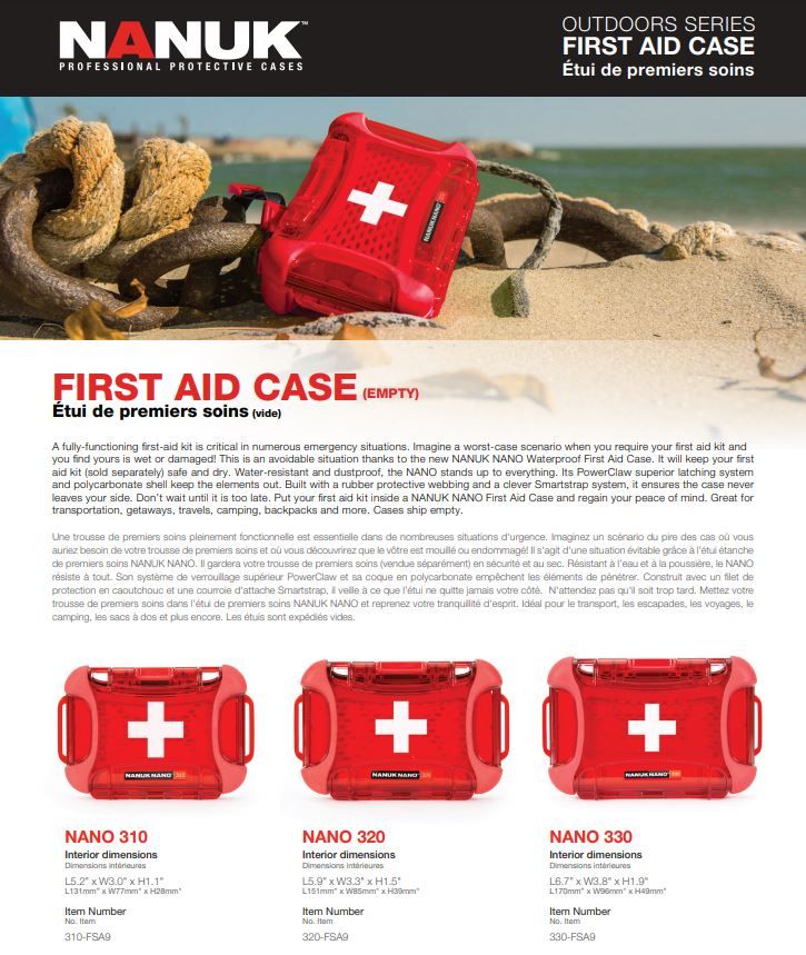 Nanuk 320 Case with First Aid Logo (Empty)(Red)
