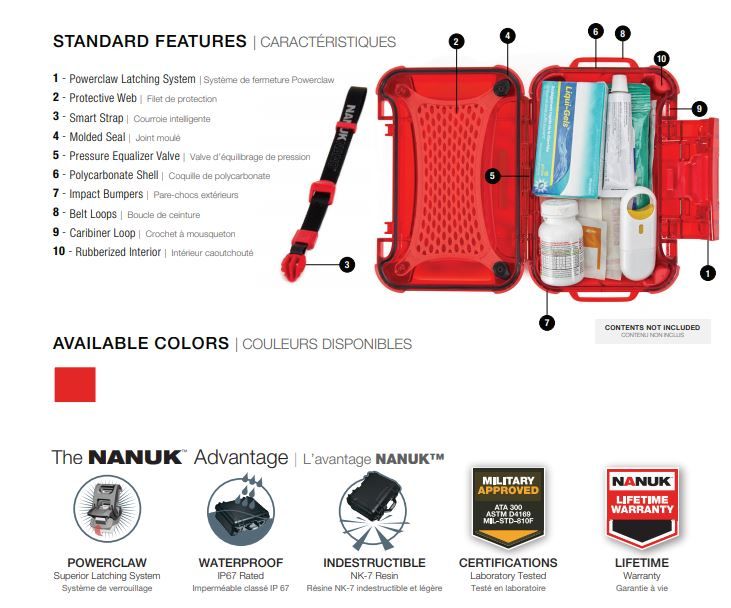 Nanuk 320 Case with First Aid Logo (Empty)(Red)