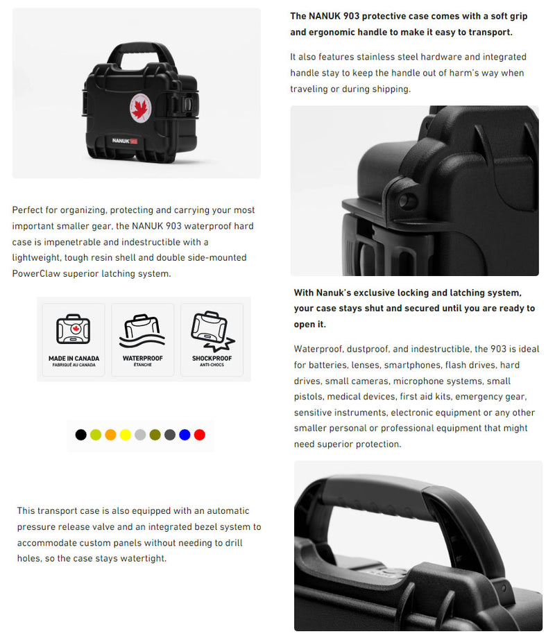 Nanuk 903 Case with Cubed Foam 3-Part (Black)