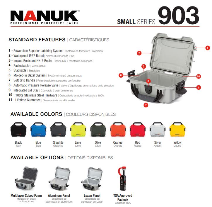 Nanuk 903 Case with Cubed Foam 3-Part (Black)