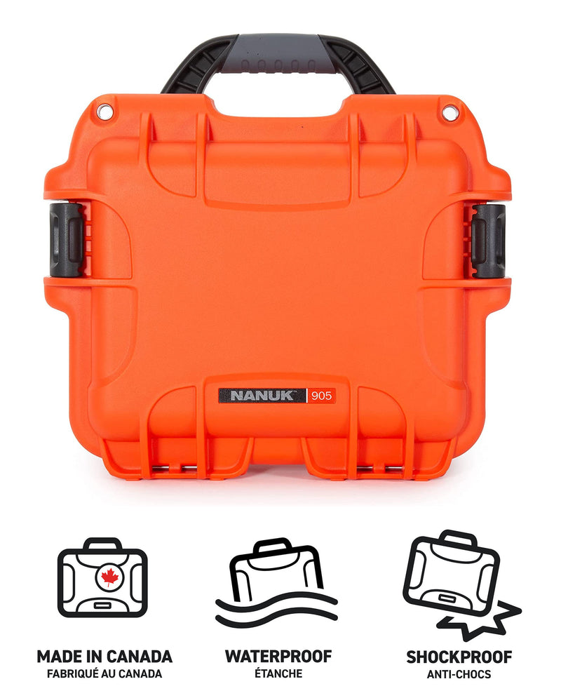 Nanuk 905 Case with Cubed Foam (Orange)
