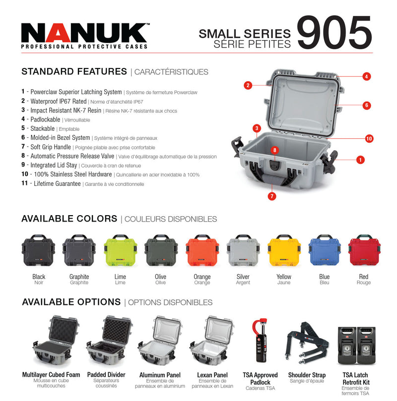 Nanuk 905 Case with Cubed Foam (Orange)