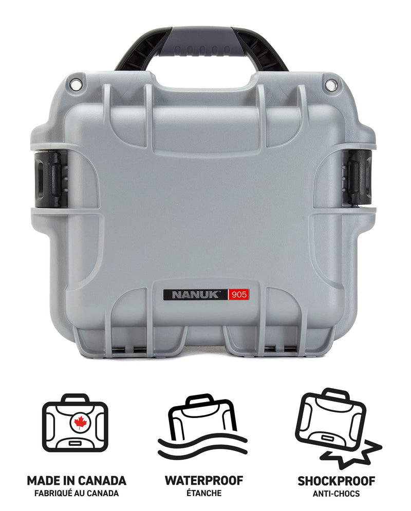 Nanuk 905 Case with Cubed Foam (Silver)