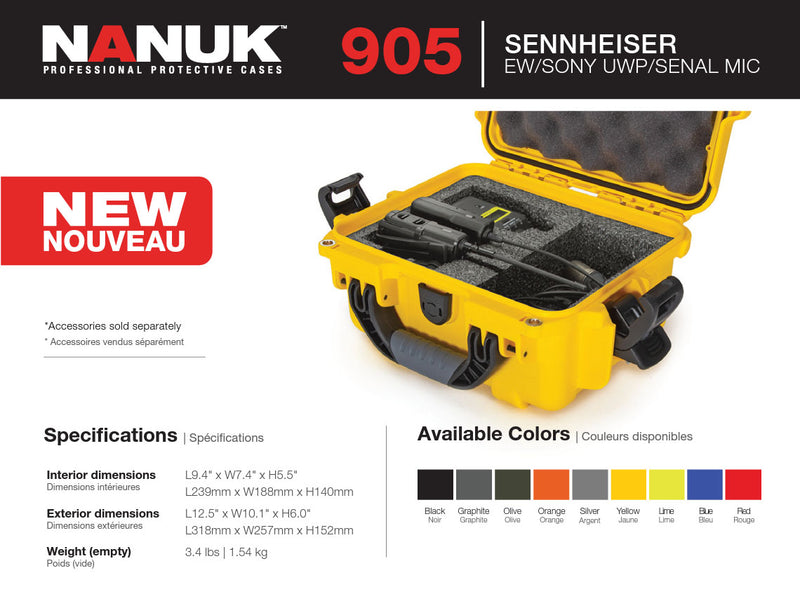 Nanuk 905 Case for Sennheiser EW/Sony or UWP/Senal System (Orange)