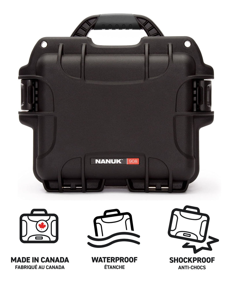 Nanuk 908 Case with Cubed Foam (Black)
