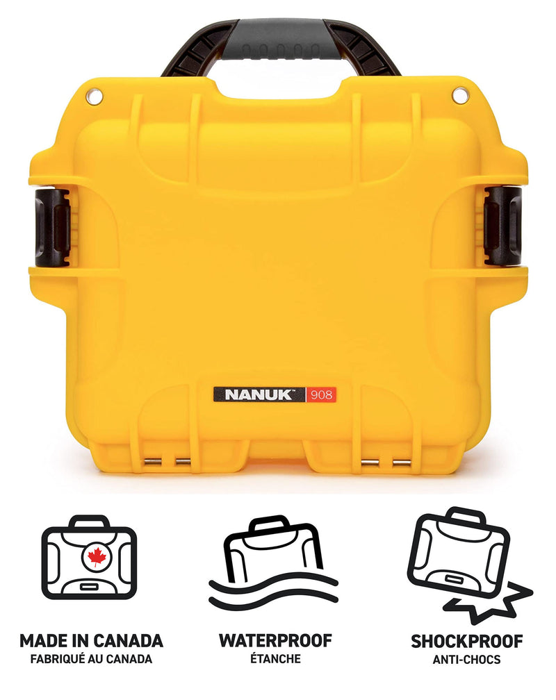 Nanuk 908 Case with Cubed Foam (Yellow)