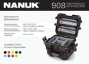 Nanuk 908 Case with Lid Organiser and Padded Divider (Black)