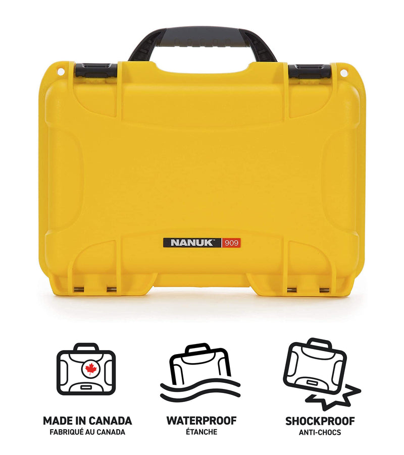 Nanuk 909 Case with Cubed Foam (Yellow)