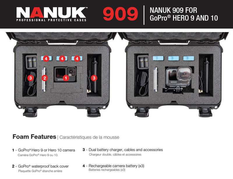 Nanuk 909 Case for GoPro HERO9/HERO10 (Black)
