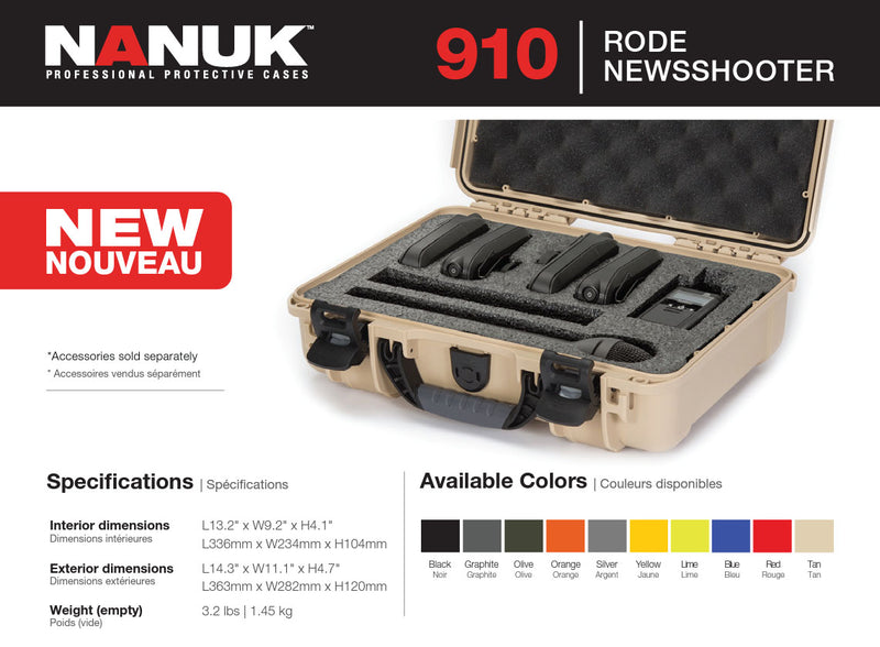 Nanuk 910 Case for Rode Newsshooter Wireless (Orange)