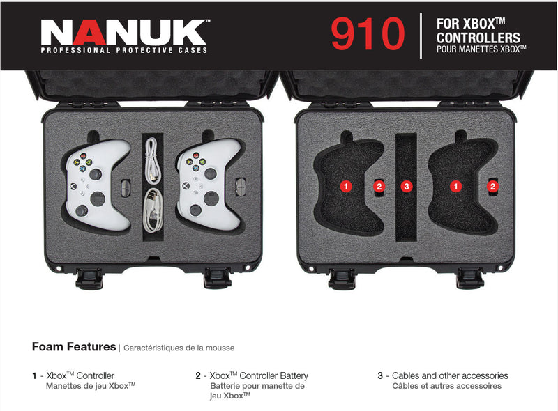 Nanuk 910 Case for 2 XBOX Controllers (Lime)