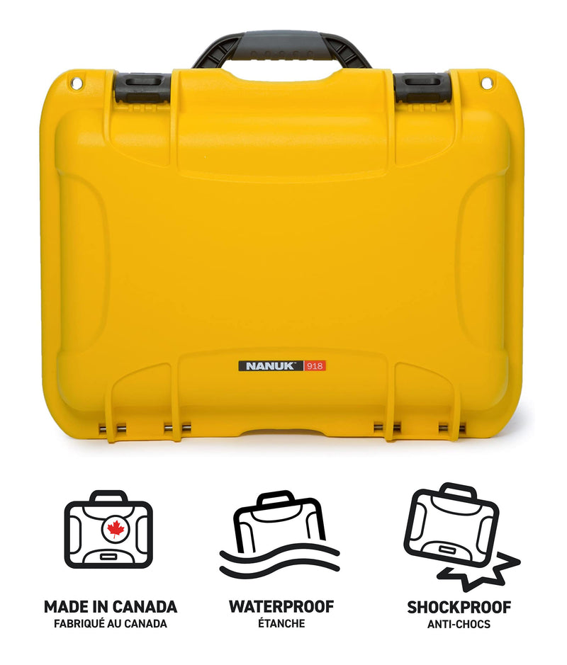 Nanuk 918 Case with Cubed Foam (Yellow)