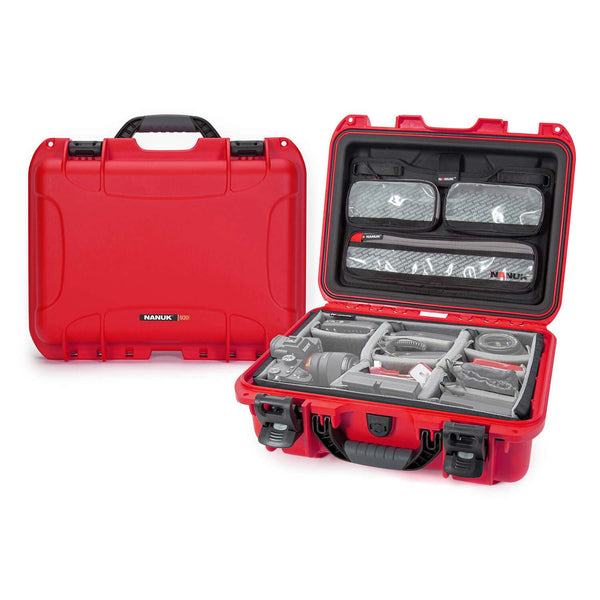 Nanuk 920 Case with Lid Organiser / Padded Divider (Red)