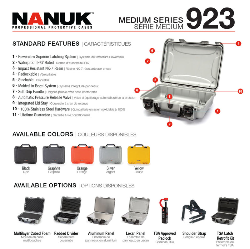 Nanuk 923 Case with Cubed Foam (Graphite)