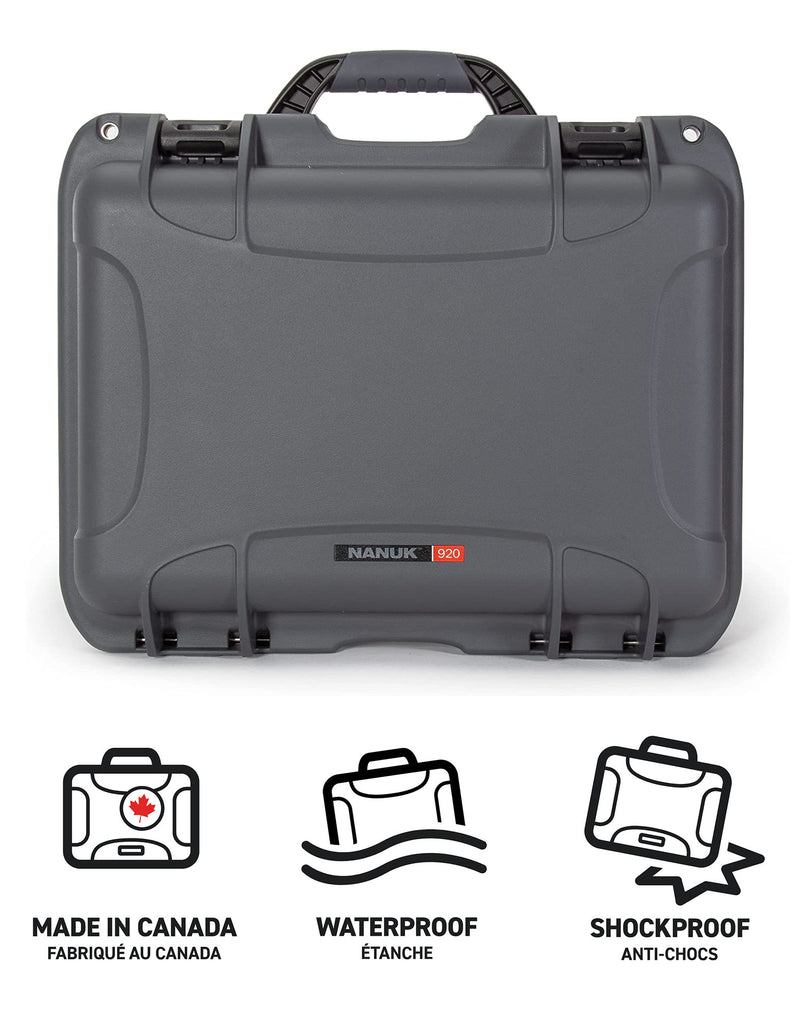 Custodia Rigida NANUK 920 Per Sony A7R | Impermeabile IP67 Con Schiuma Su Misura Per Fotocamera E Obiettivi | Colore Nero