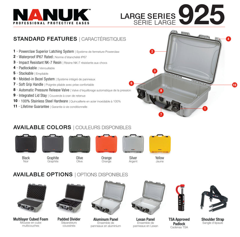 Nanuk 925 Case with Padded Divider (Black)