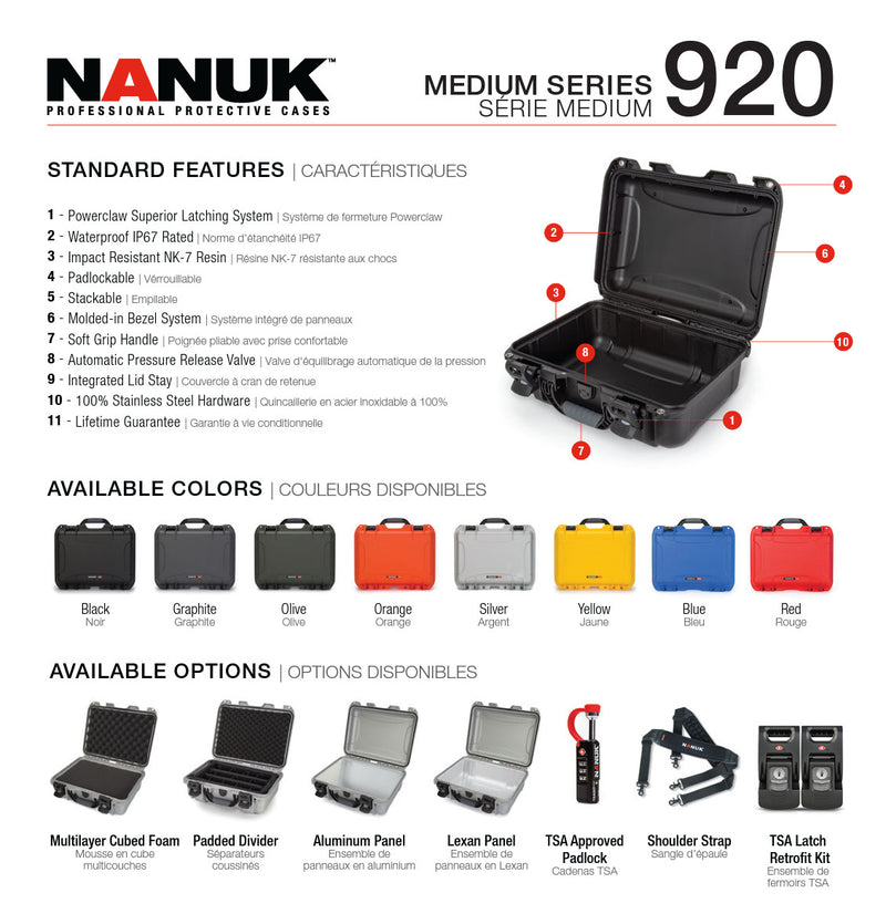 Nanuk 920 Case with Padded Divider (Graphite)