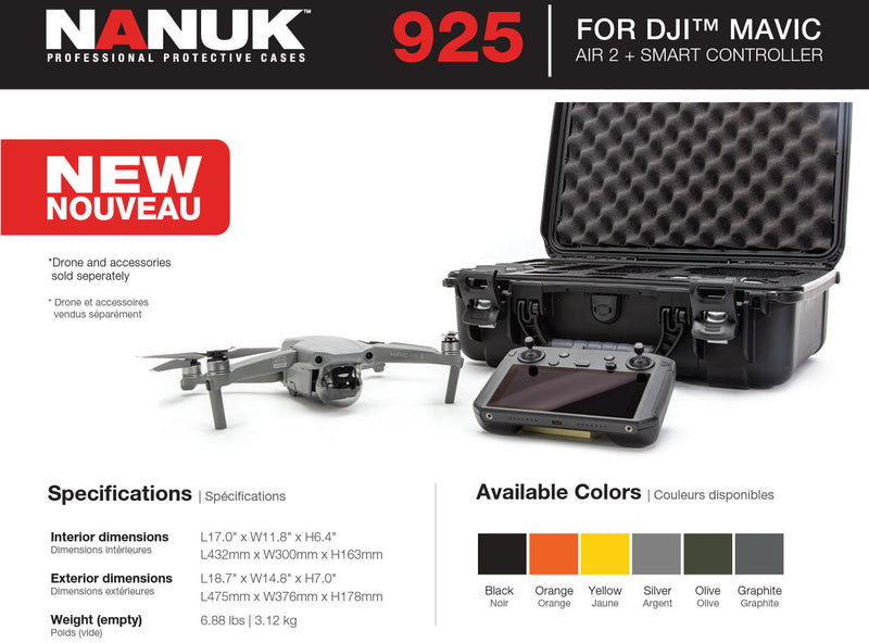 Nanuk 925 Case for Mavic Air 2 and Smart Controller (Olive)