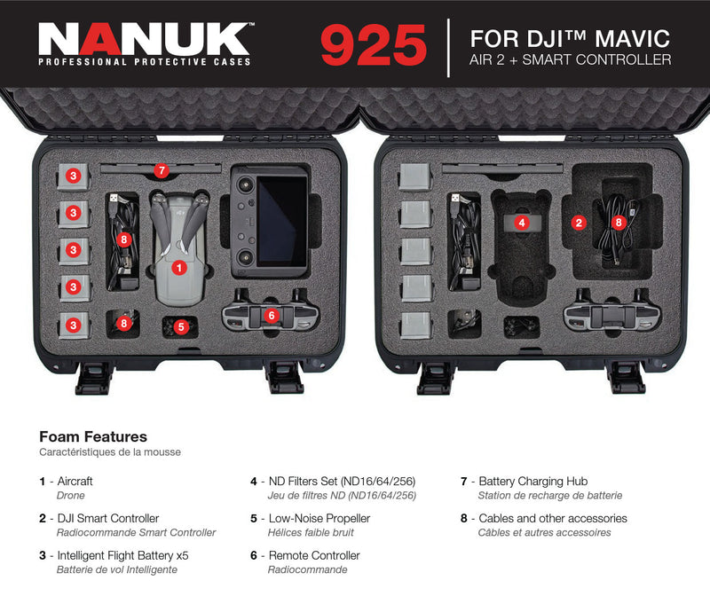 Nanuk 925 Case for Mavic Air 2 and Smart Controller (Orange)