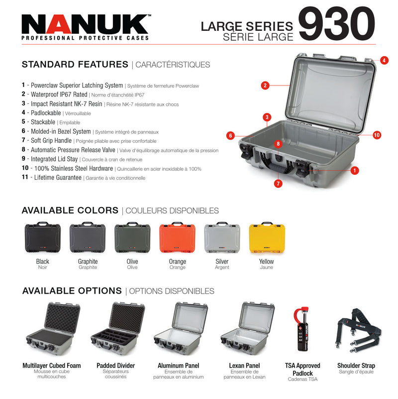 Nanuk 930 Case with Padded Divider (Black)