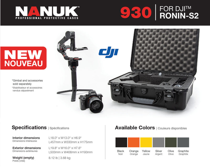 Nanuk 930 Case for DJI Ronin-S2 (Black)