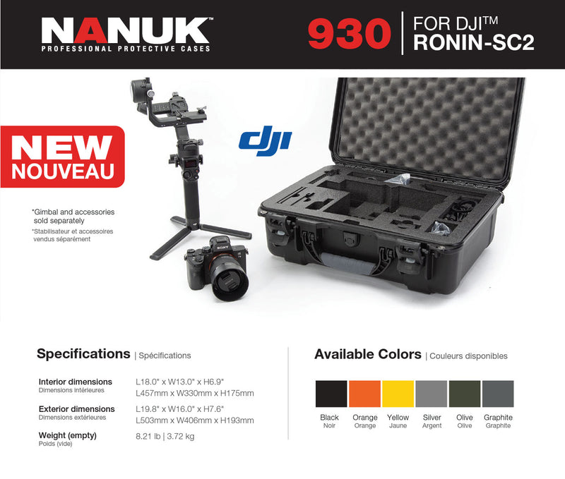 Nanuk 930 Case for DJI Ronin-SC2 (Black)