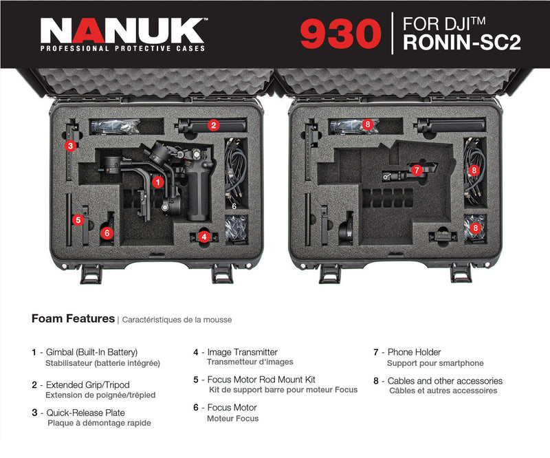 Nanuk 930 Case for DJI Ronin-SC2 (Silver)