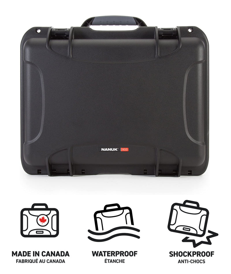 Nanuk 933 Pro Photo Case with Padded Divider  and Lid Organizer (Black)