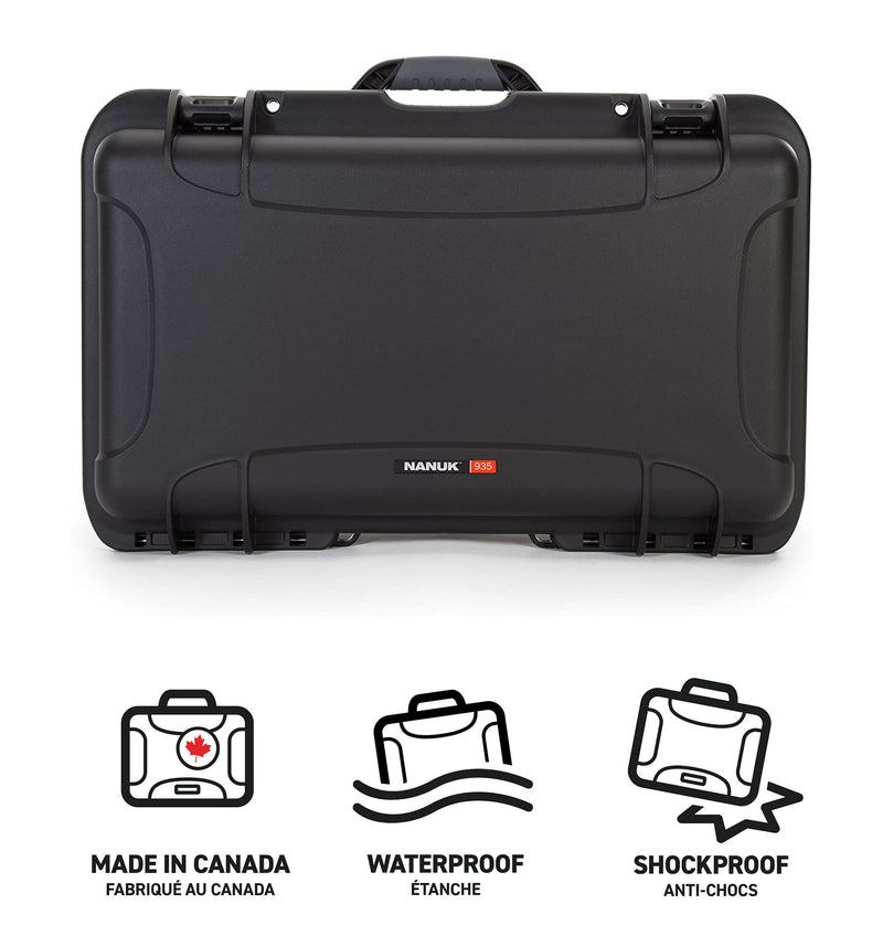 Nanuk 935 Case with Cubed Foam and Lid Organizer (Black)