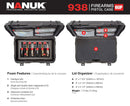 Nanuk 938 6 UP Gun Case with Lid Organizer (Orange)