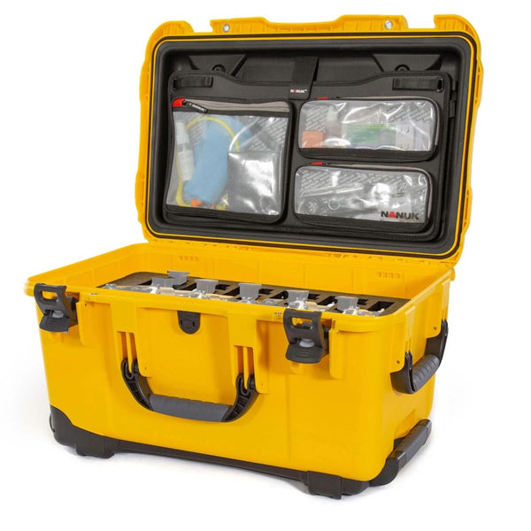 Nanuk 938 6 UP Gun Case with Lid Organizer (Yellow)