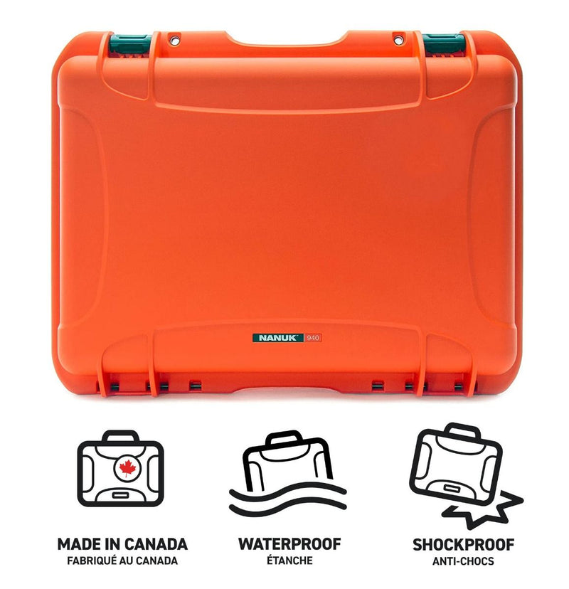 Nanuk 940 Case with Cubed Foam 4 Parts (Orange)