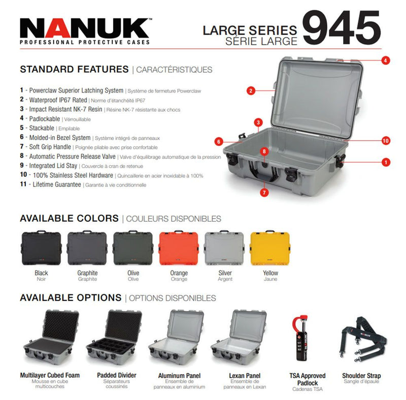 Nanuk 945 Case Empty (Graphite)
