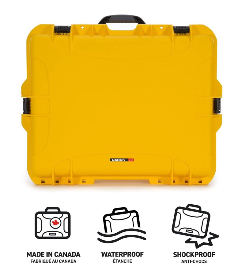 Nanuk 945 Case with Cubed Foam 4 Parts (Yellow)