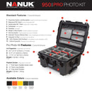 Nanuk 950 Case with Lid Organiser and Padded Divider (Graphite)