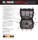 Nanuk 960 Case with Lid Organiser and Padded Divider (Yellow)