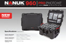 Nanuk 960 Case with Lid Organiser and Padded Divider (Black)