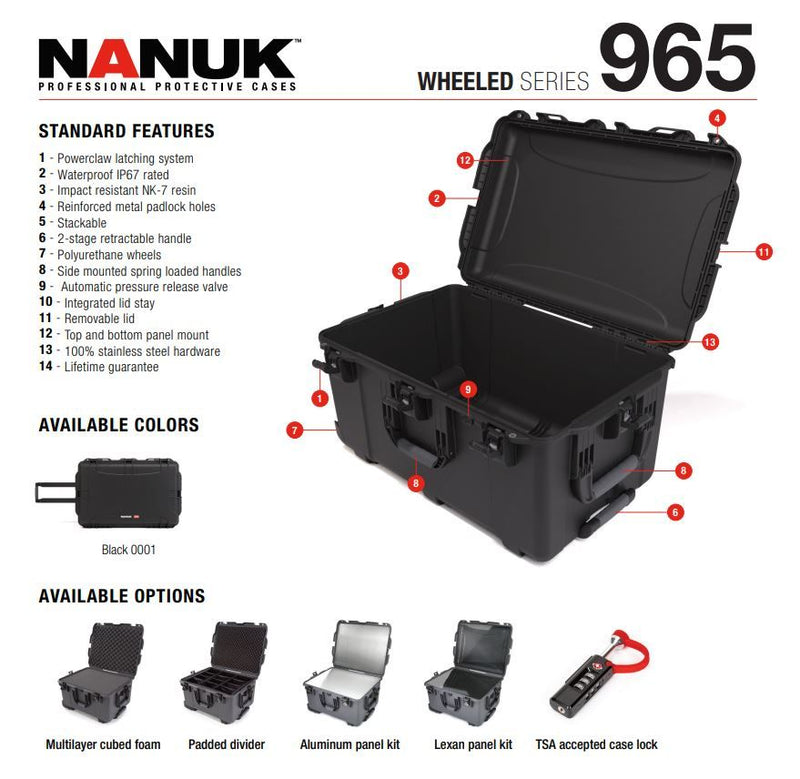 Nanuk Cases Foam Inserts (8 Part) for 965 Case 965-FOAM