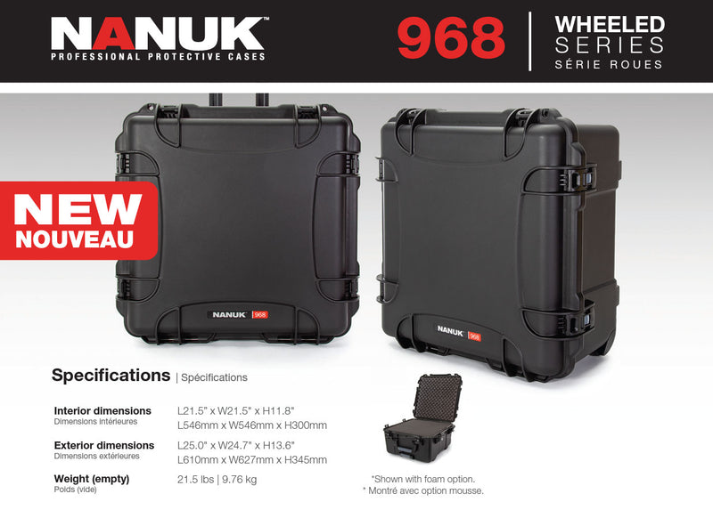 Nanuk 968 Nanuk Case with Cubed Foam (Black)