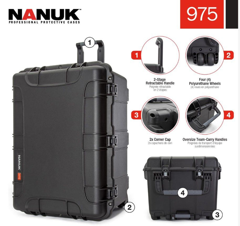 Nanuk 975 Case with Cubed Foam (Black)